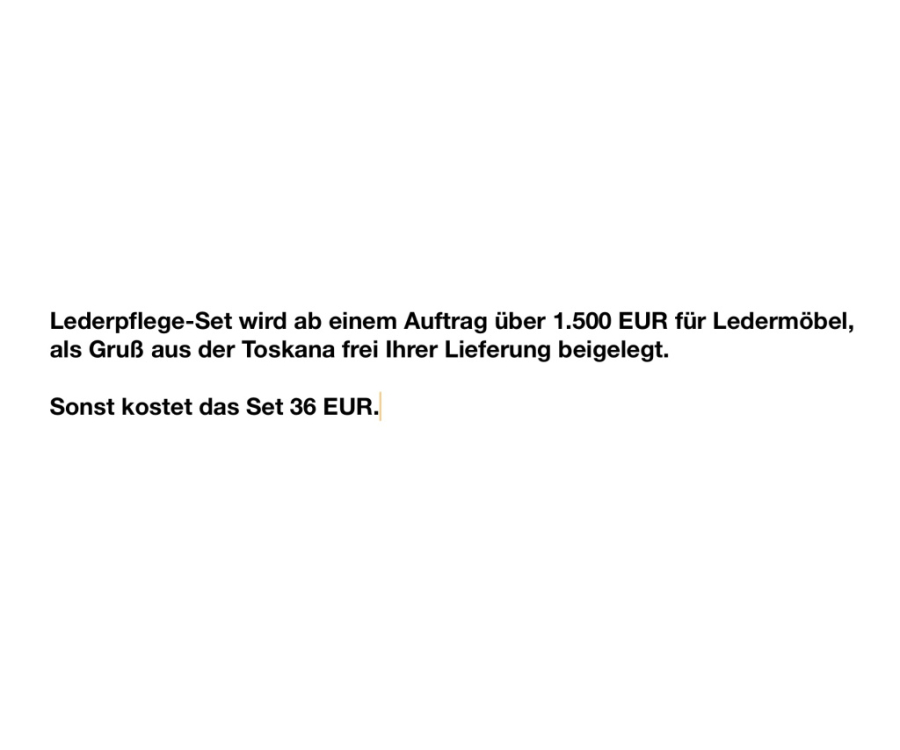 Lederpflege-Set ein Gruß aus der Toskana...