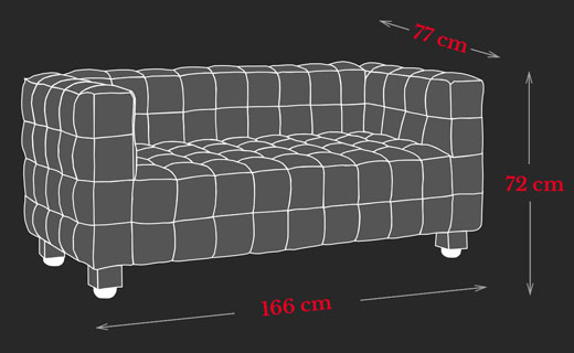 Kubus Sofa Josef Hoffmann Maße