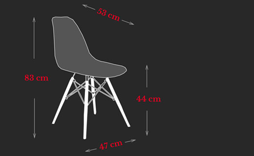 DSW Chair Charles Eames Dimensions