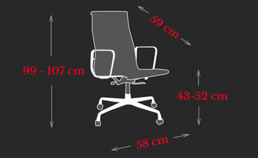 Charles Eames EA 119 Aluminium Chair Maße