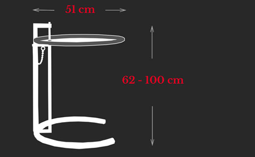 Adjustable Table E 1027 Eileen Gray Maße