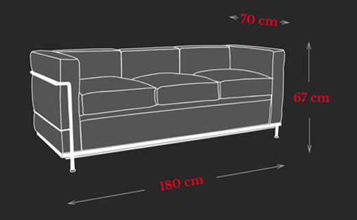 LC2 Sofa Maße