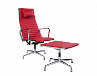 Aluminum Group Lounge Chair + Pouff